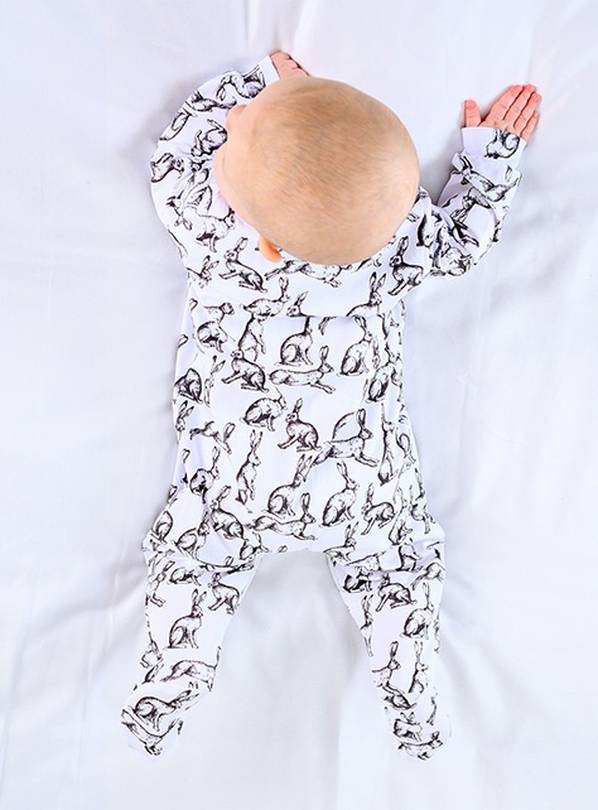 FRED & NOAH Hare Print Sleepsuit 6-12 Month