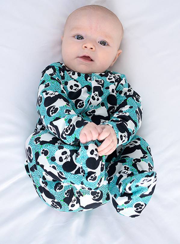 FRED & NOAH Blue Panda Sleepsuit 6-12 Month