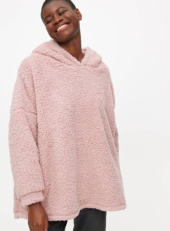 Pink Borg Hooded Blanket L