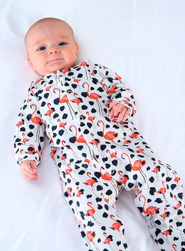 Buy FRED & NOAH Dotty Flamingo Sleepsuit 3-6 Month, Sleepsuits and pyjamas