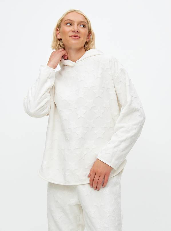 Cream Star Embossed Fleece Coord Pyjama Hoodie 14