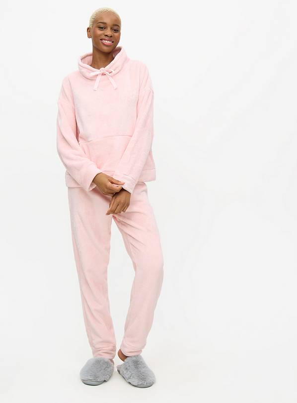 Light Pink Embossed Stripe Funnel Neck Pyjamas  24