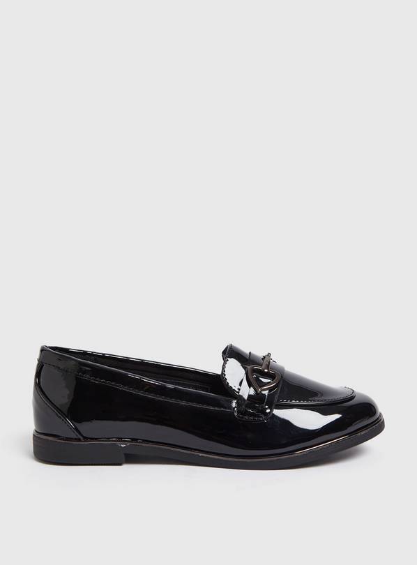 Black Patent Buckle Loafers  1