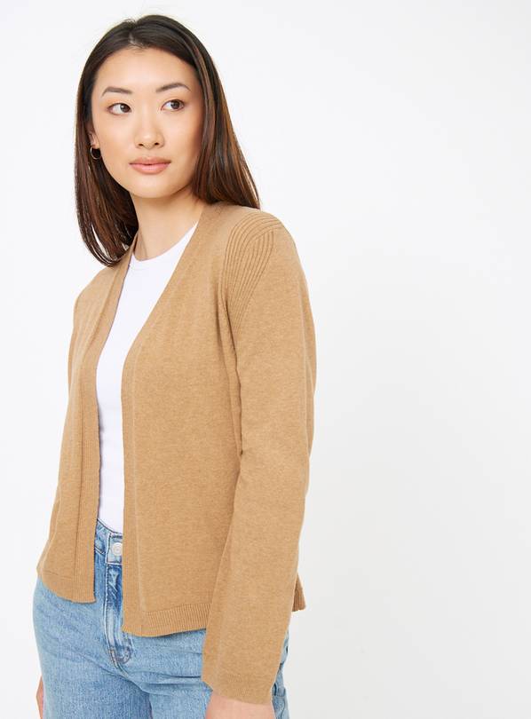 Tan Cropped Cotton Cardigan 18