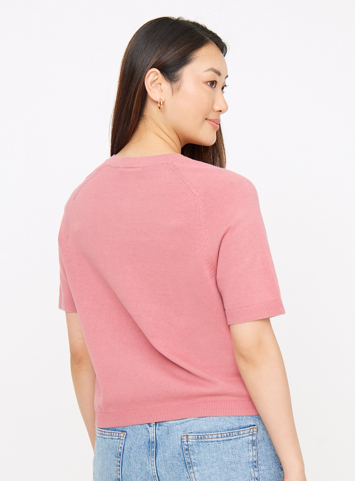 Pink Button-Through Short Sleeve Cardigan  18 - Image 4 thumbnail