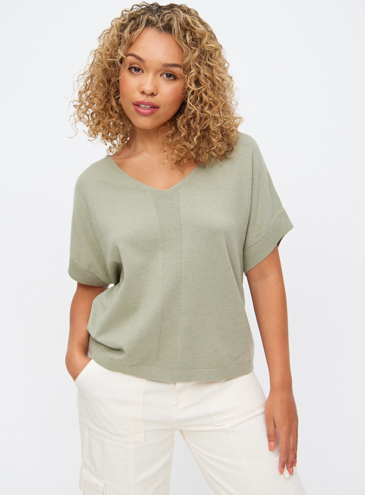 Green Soft Touch V Neck T-Shirt 14 - Image 1 thumbnail