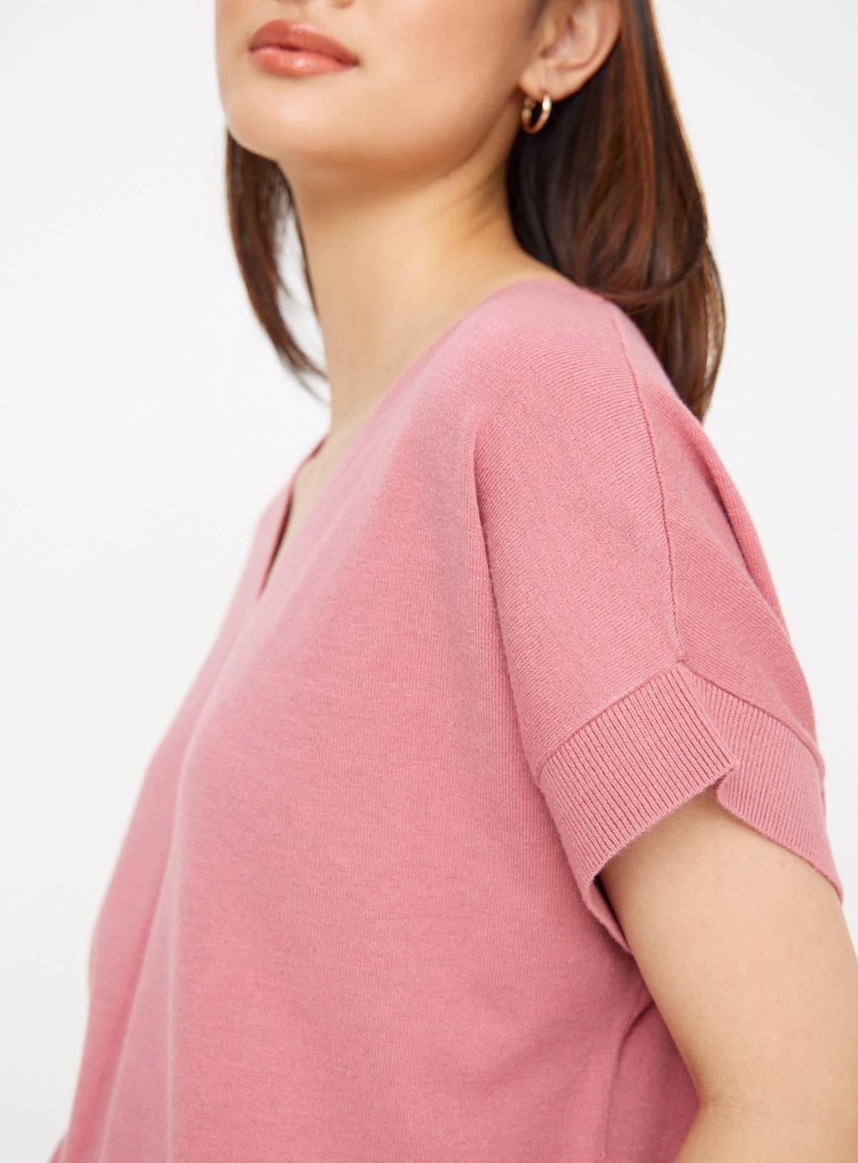 Pink Soft Touch V Neck T-Shirt 22 - Image 3