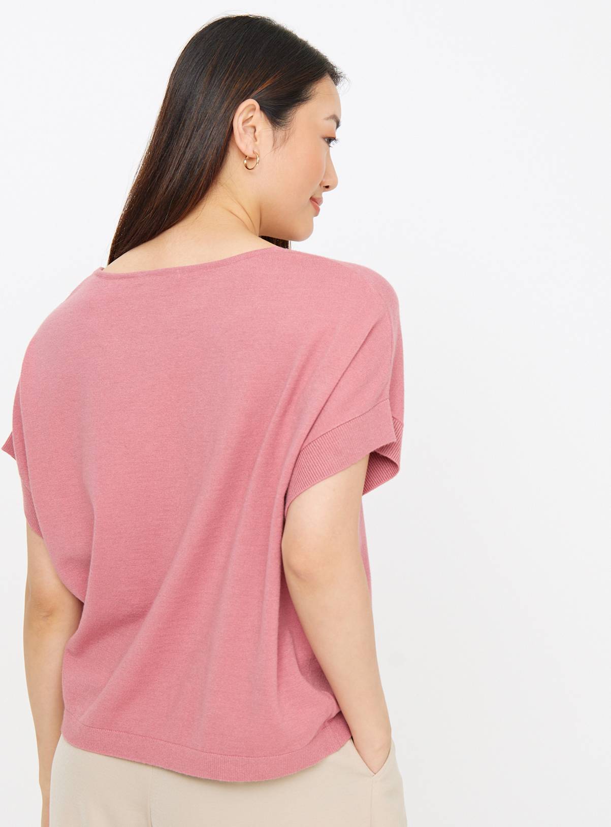 Pink Soft Touch V Neck T-Shirt 22 - Image 4