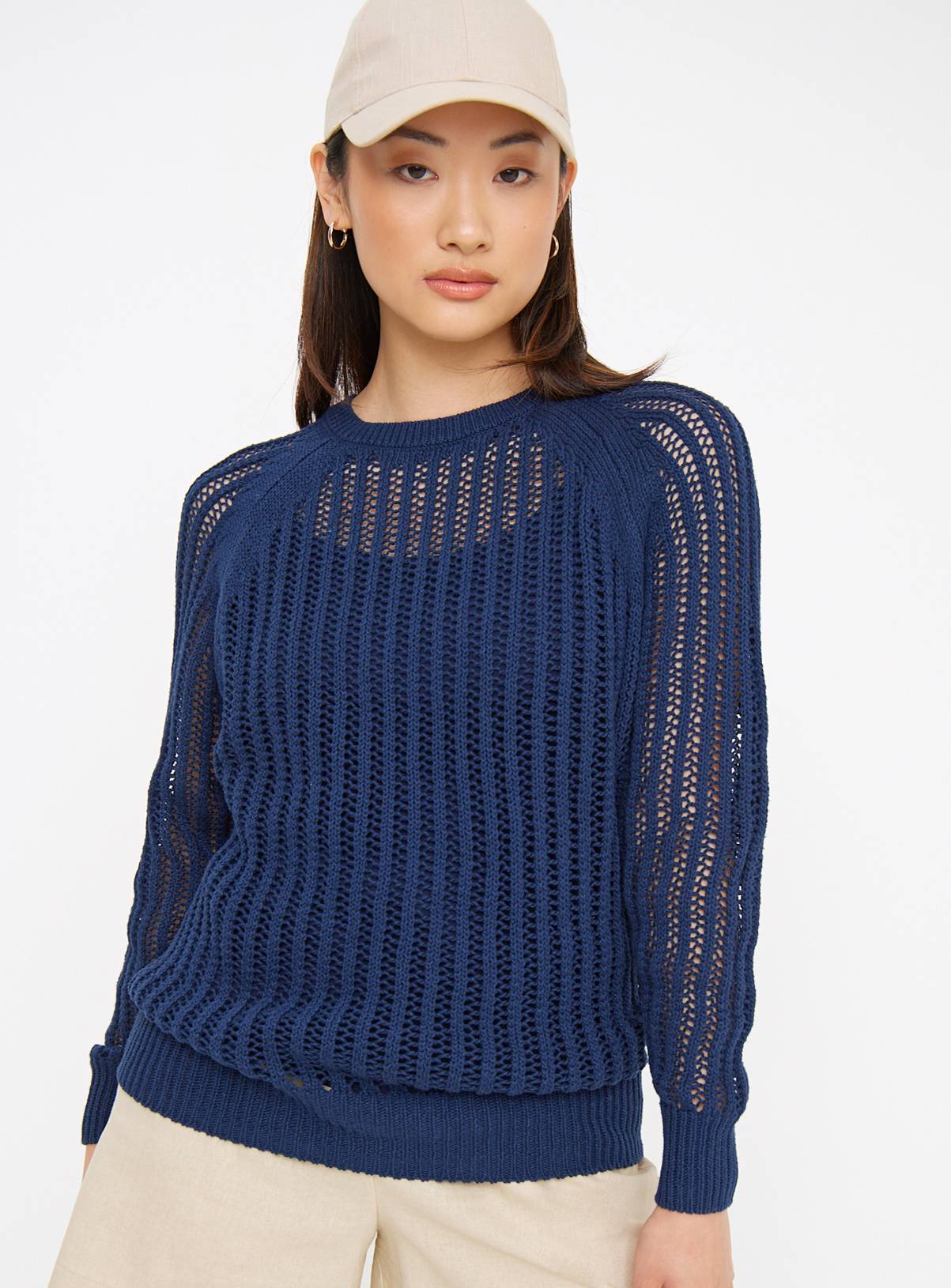 Navy Stitch Crew Neck Jumper 18 - Image 1