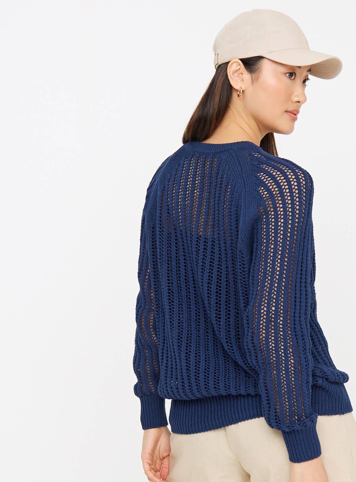 Navy Stitch Crew Neck Jumper 18 - Image 4