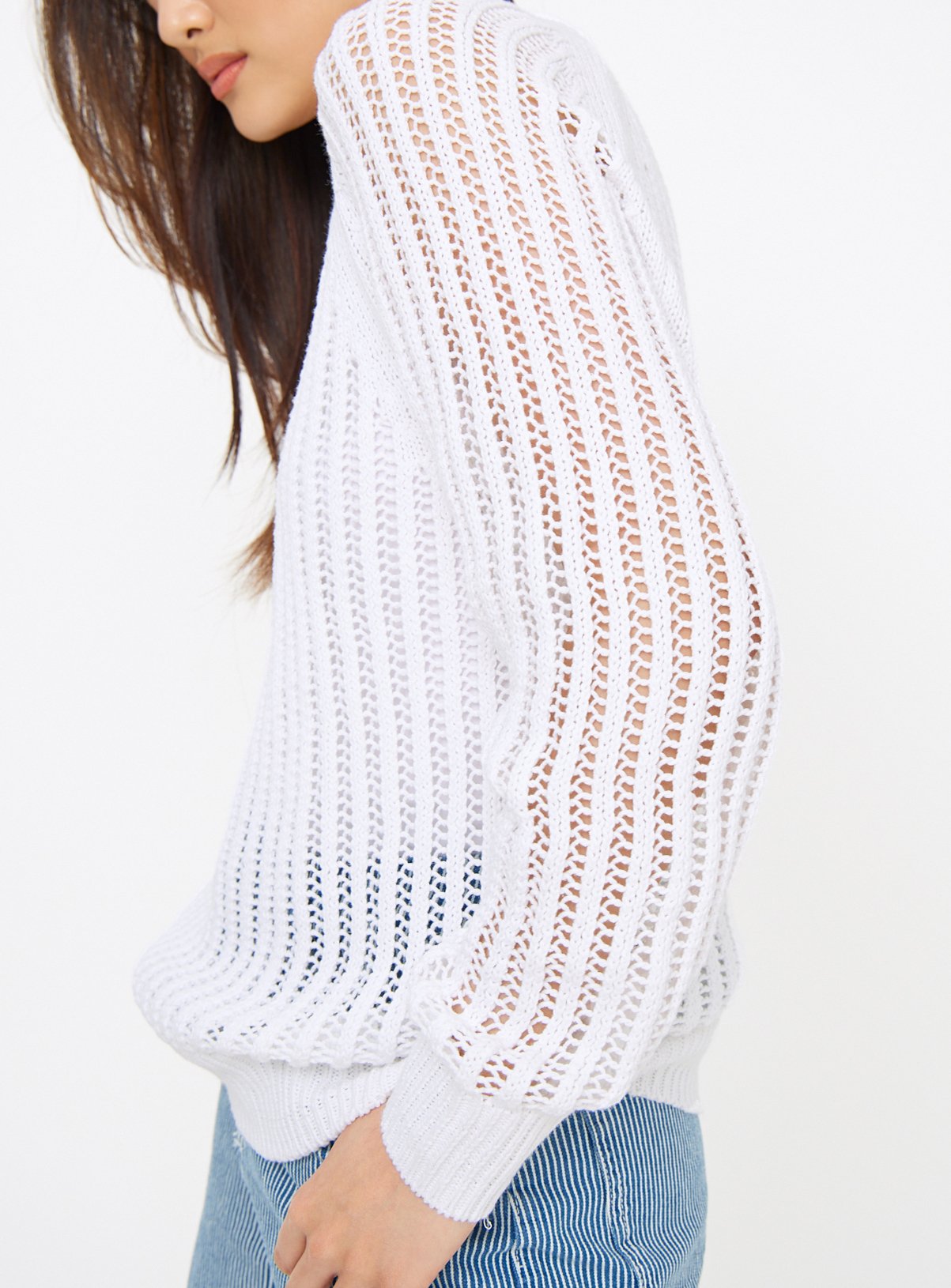 White Stitch Crew Neck Jumper 22 - Image 2 thumbnail