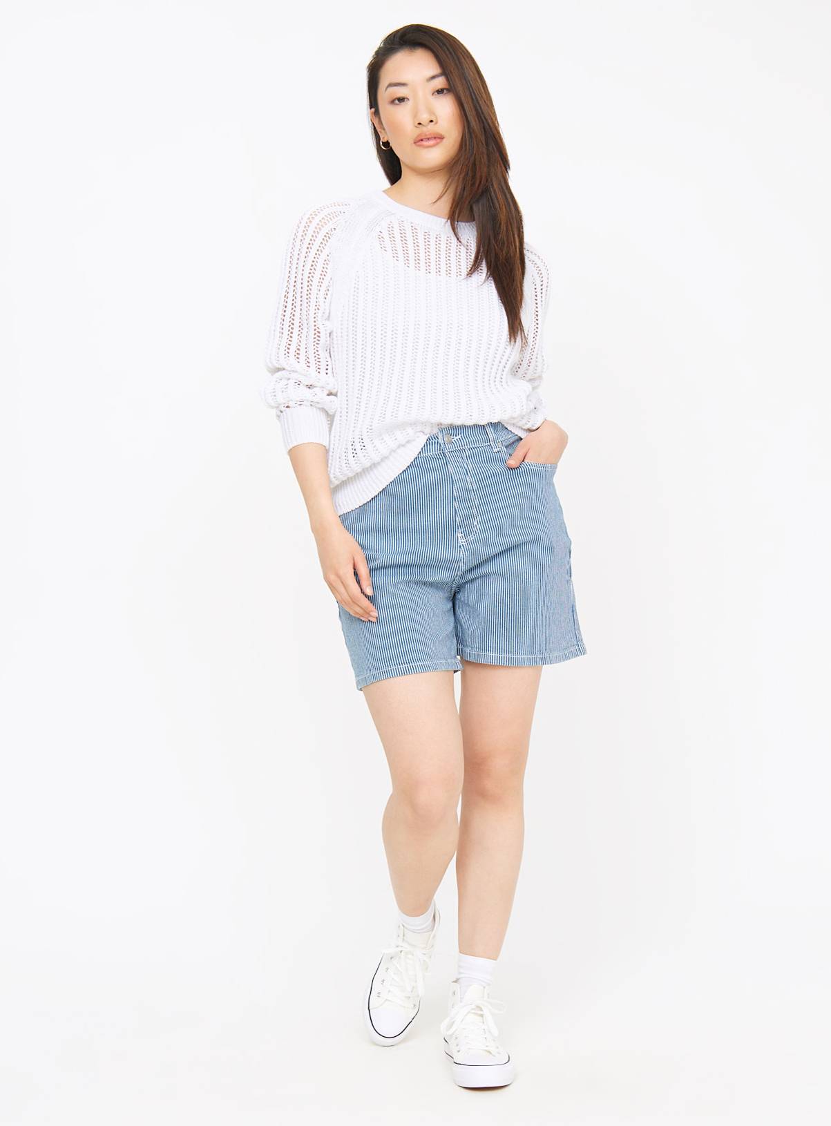 White Stitch Crew Neck Jumper 22 - Image 3