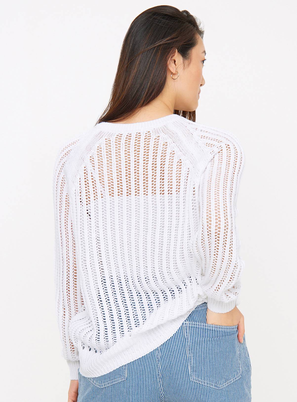 White Stitch Crew Neck Jumper 22 - Image 4