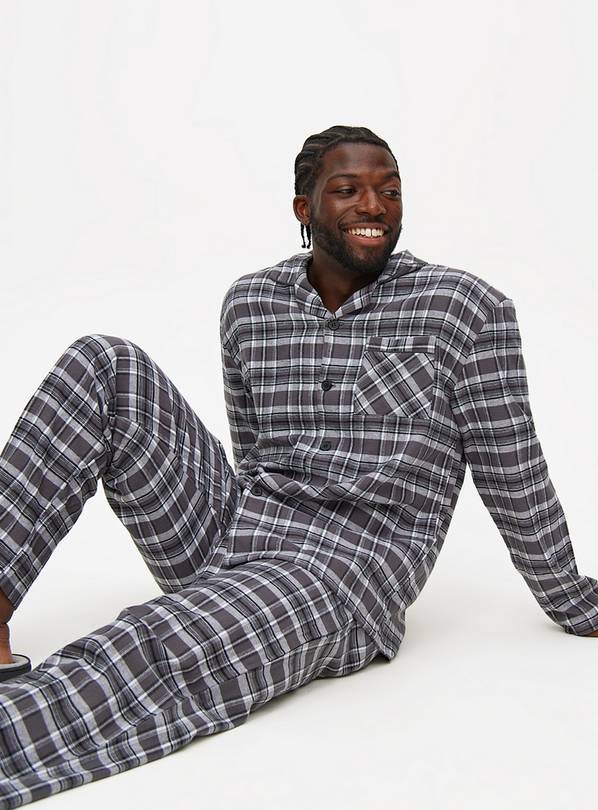 Mono Checked Print Traditional Pyjamas L