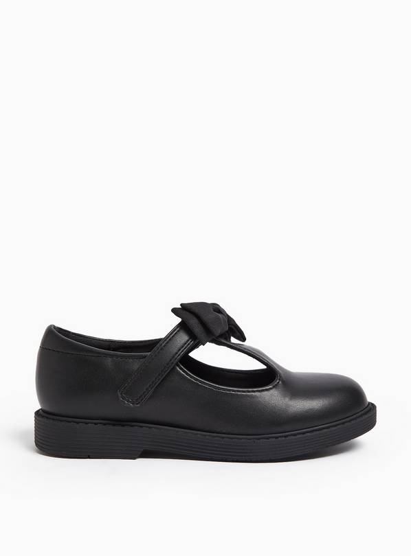 Black Bow T Bar School Shoes 10 Infant