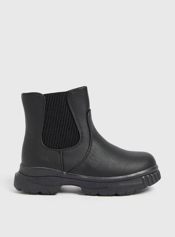 Black Faux Leather Chelsea Boots 12 Infant