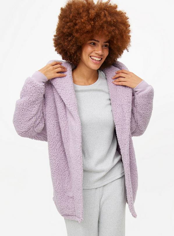 Lilac Borg Hooded Lounge Cardigan  8