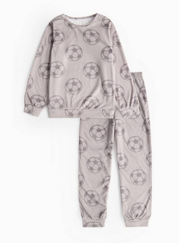 Grey Football Print Slinky Long Sleeve Pyjamas 4-5 years