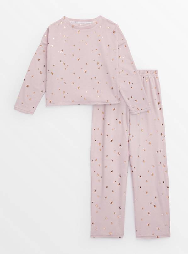 Pink Foil Star Print Long Sleeve Pyjamas 1-1.5 years