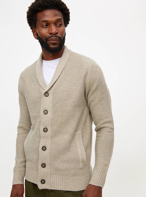 Stone Shawl Neck Cardigan L