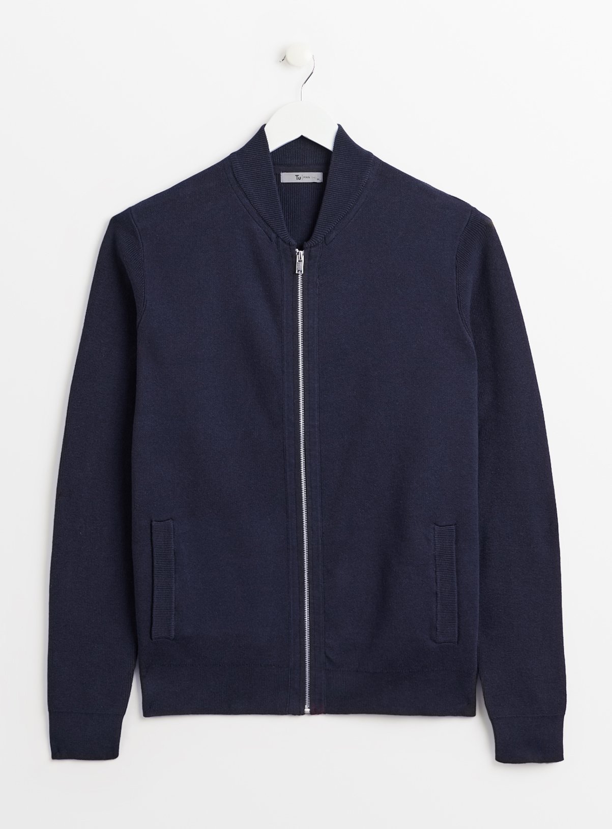 Men's Navy Jacquard Bomber Jacket