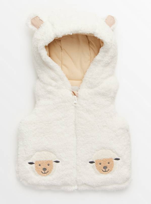 Cream Borg Sheep Gilet 3-6 months