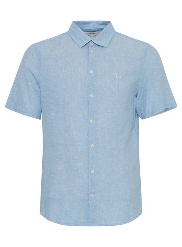 CASUAL FRIDAY Sky Linen Short Sleeve Shirt XL