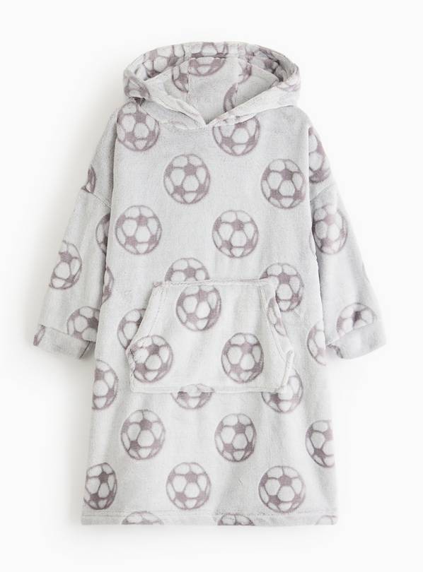 Grey Football Print Hooded Blanket 5-6 years