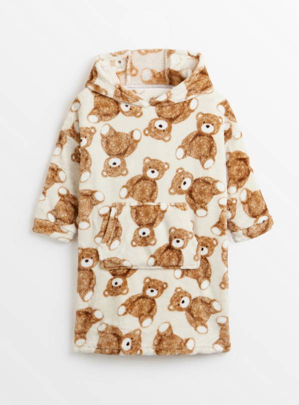 Mini Me Cream Bear Print Hooded Blanket 3-4 years