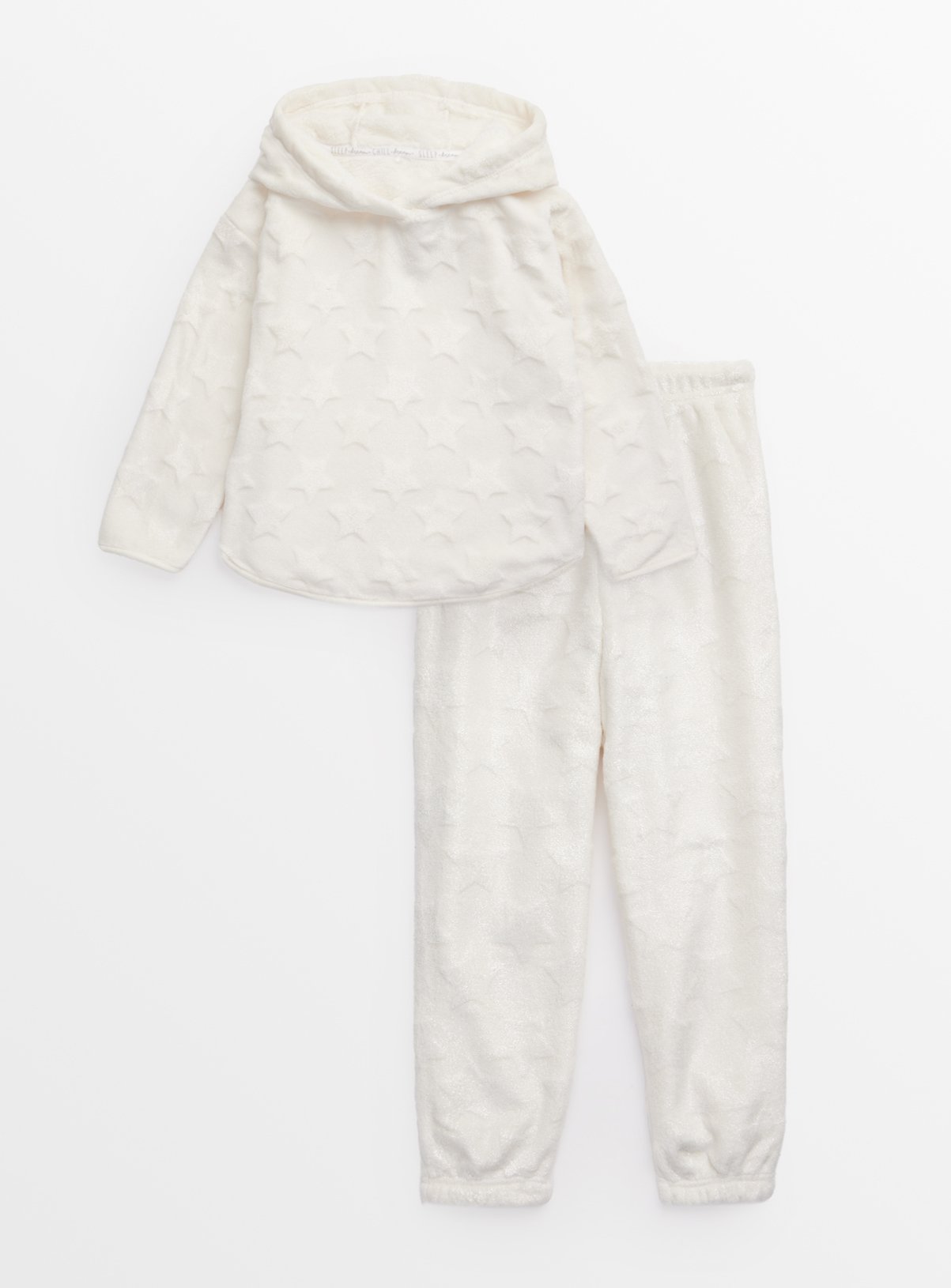 Cream Star Embossed Hooded Pyjama Set 6-7 years