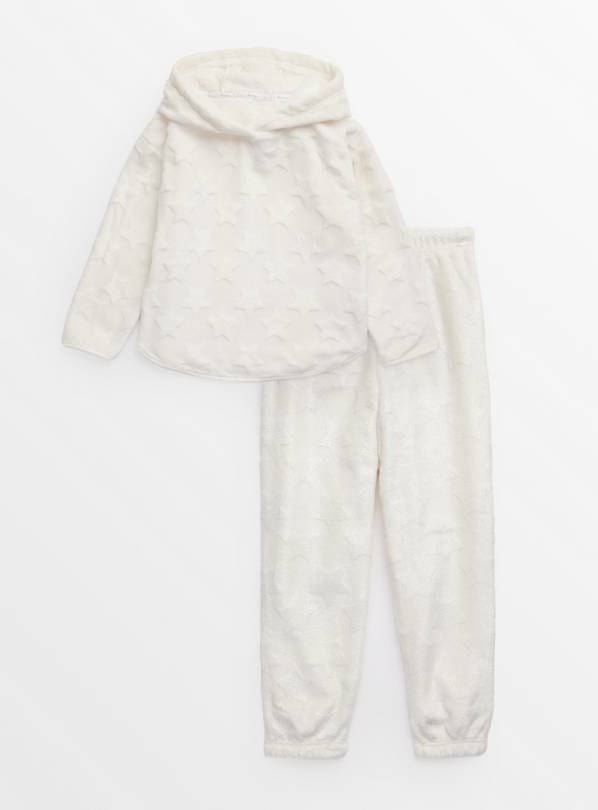 Cream Star Embossed Hooded Pyjama Set  3-4 years