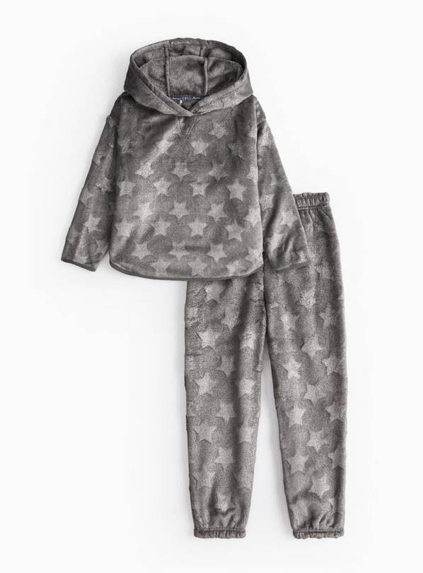 Mini Me Kids' Grey Star Hooded Lounge Pyjamas 3-4 years