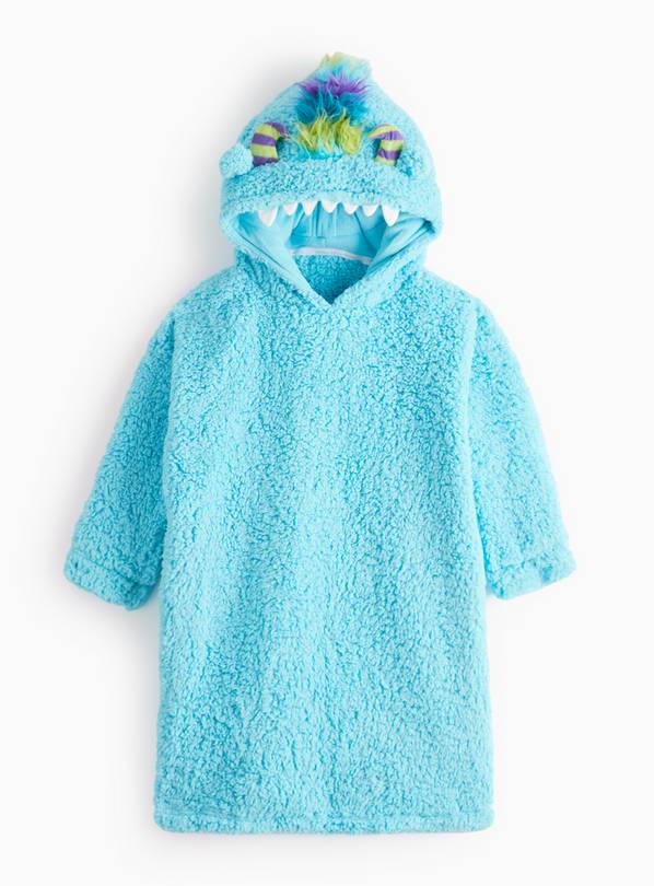 Blue Monster Fleece Hooded Blanket 3-4 years