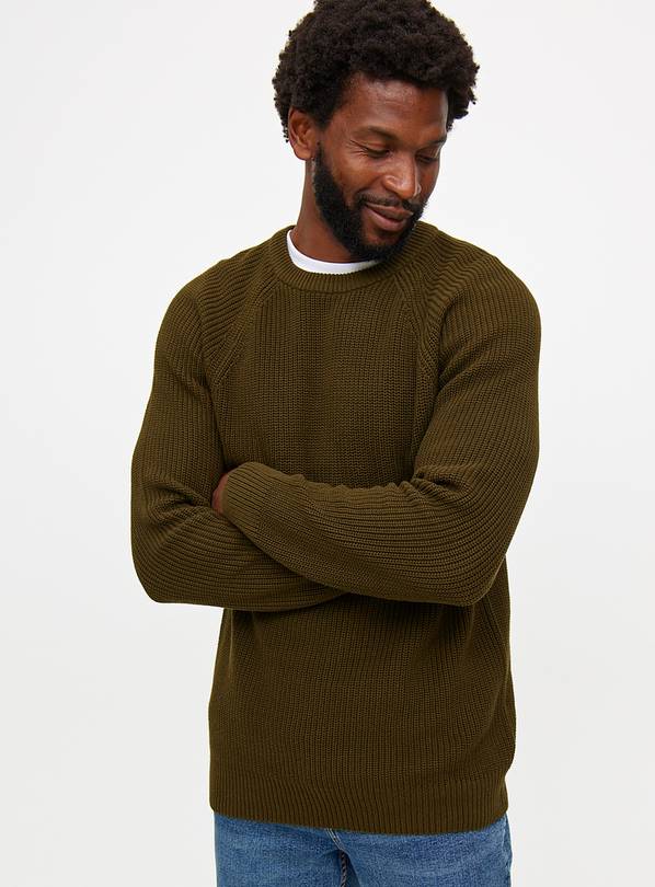 Khaki Crew Neck Jumper L