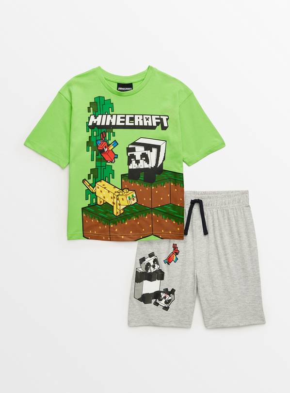 Minecraft Green Character Print Shortie Pyjamas 4-5 years
