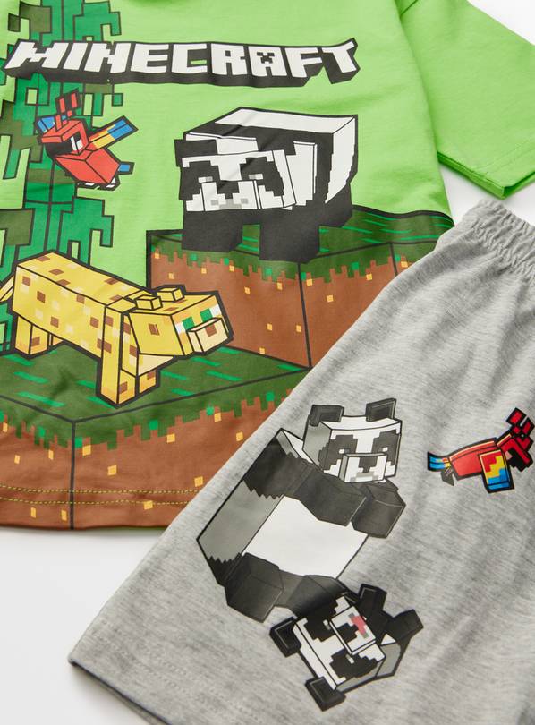 Buy Minecraft Green Character Print Shortie Pyjamas 4 5 years Pyjamas Tu