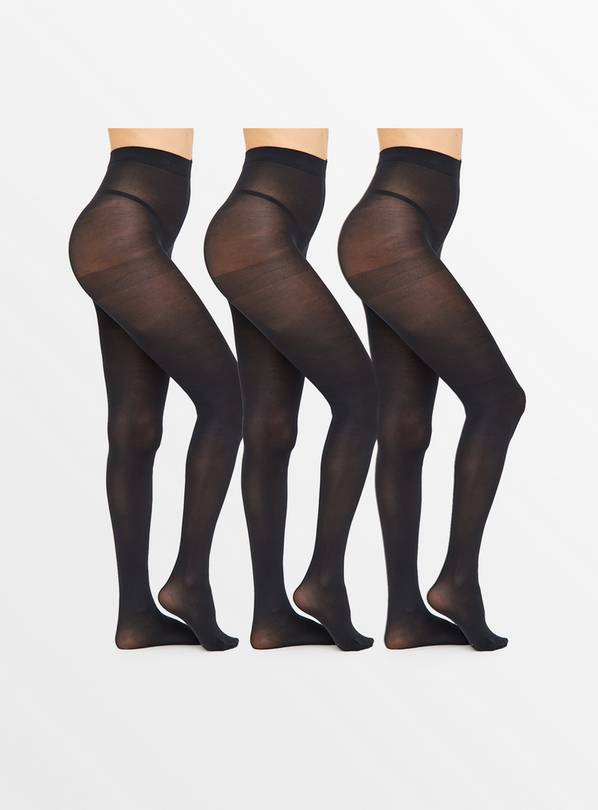 Black 60 Denier Opaque Tights 3 Pack  S