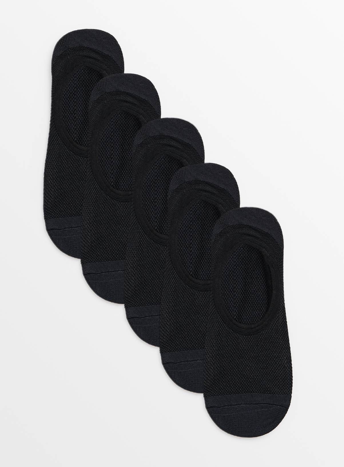 Black Mesh Footsies 5 Pack 6-8 - Image 1