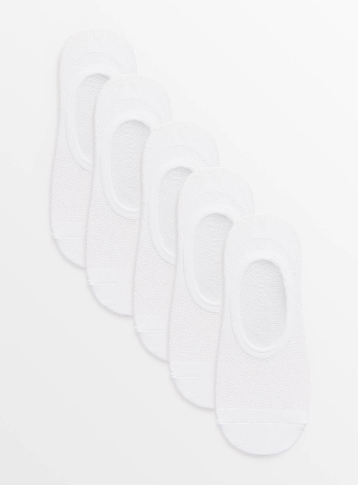 White Mesh Footsies 5 Pack 4-6 - Image 1