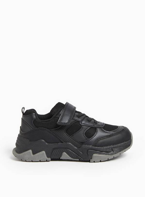 Black Active Lace Up Trainers 1