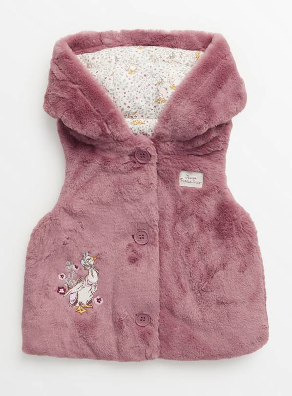 Jemima Puddle-Duck Pink Faux Fur Hooded Gilet 6-9 months