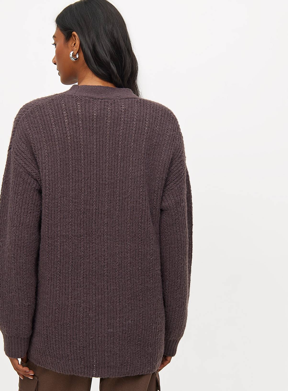 Brown Pointelle Button-Through Cardigan  18 - Image 4