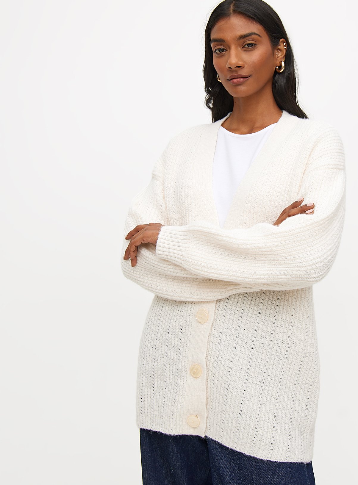 Cream Pointelle Button-Through Cardigan 16 - Image 1 thumbnail