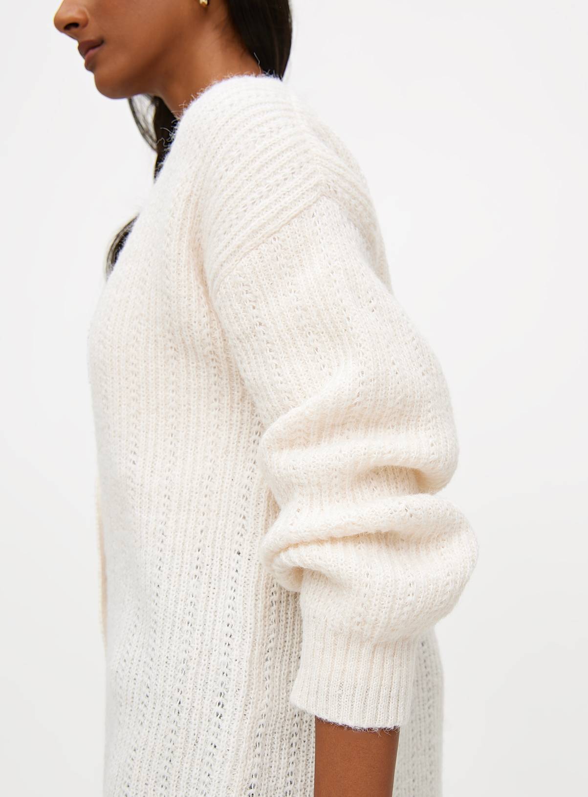 Cream Pointelle Button-Through Cardigan 16 - Image 2