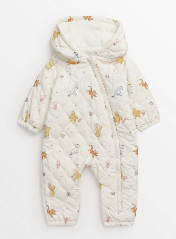 Winnie The Pooh Print Quilted Pramsuit 6-9 months