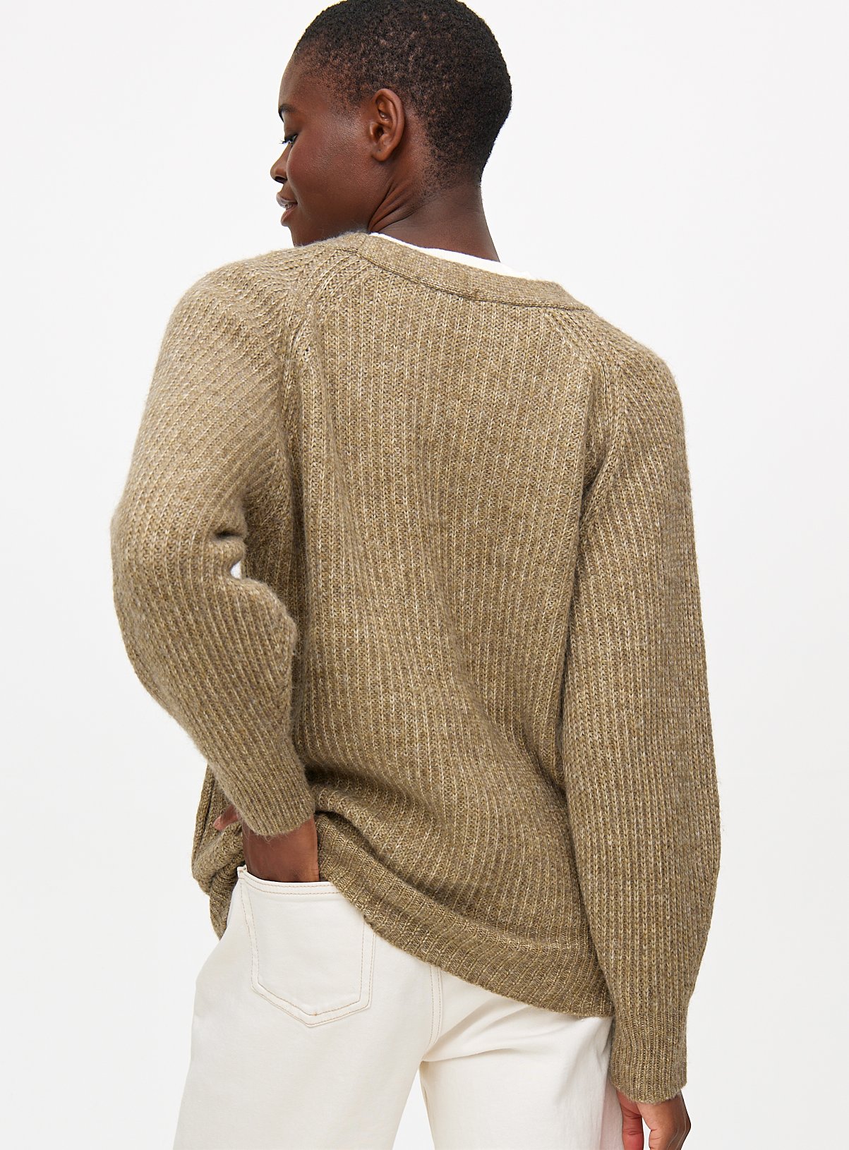 Green Longline Slouch Cardigan M - Image 4 thumbnail