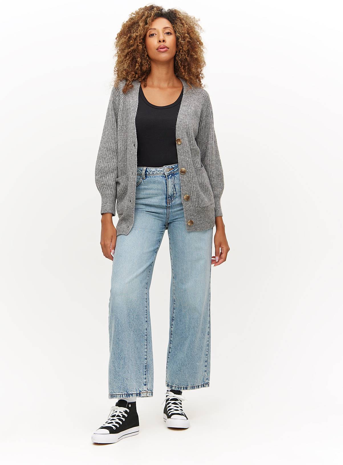 Grey Longline Slouch Cardigan S - Image 2