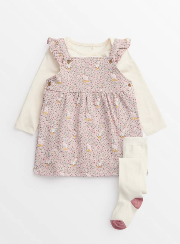 Jemima Puddle-Duck Pink Pinafore Dress & Bodysuit Set Up to 3 mths