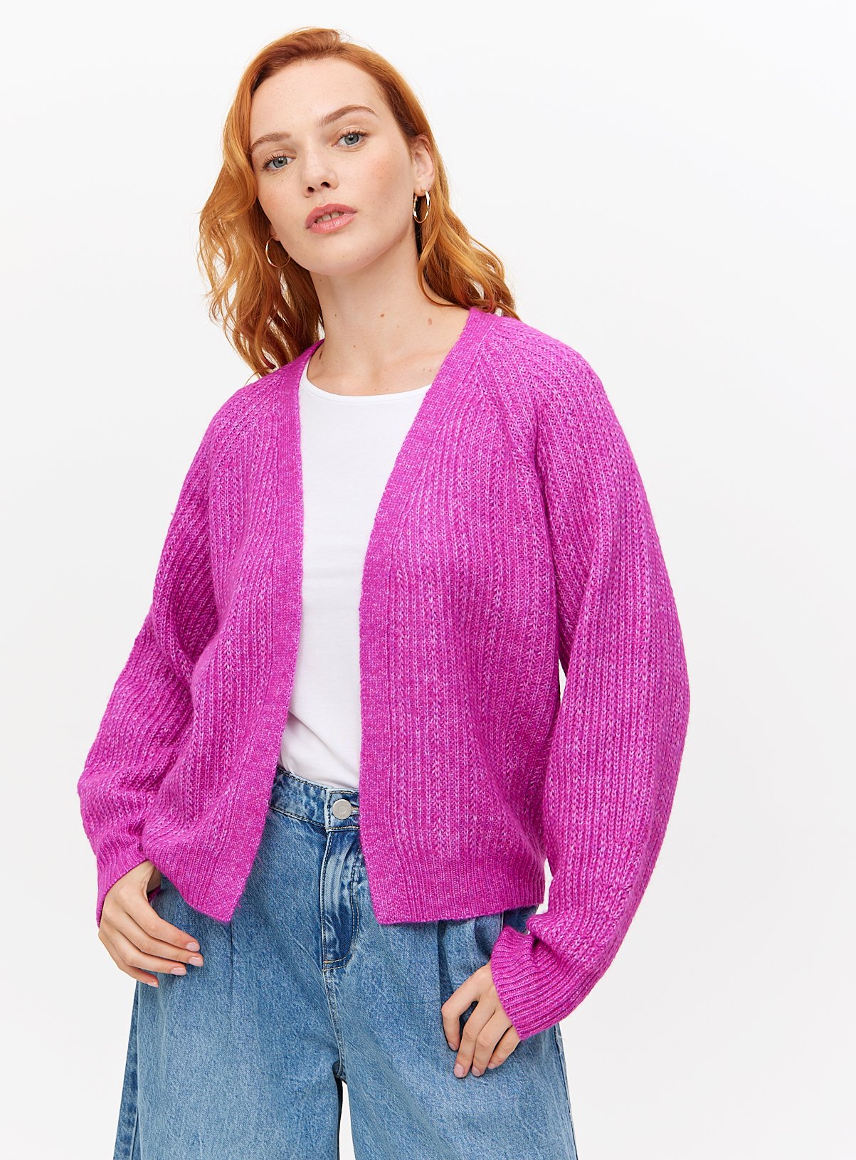 Purple Cropped Slouch Cardigan S - Image 2 thumbnail