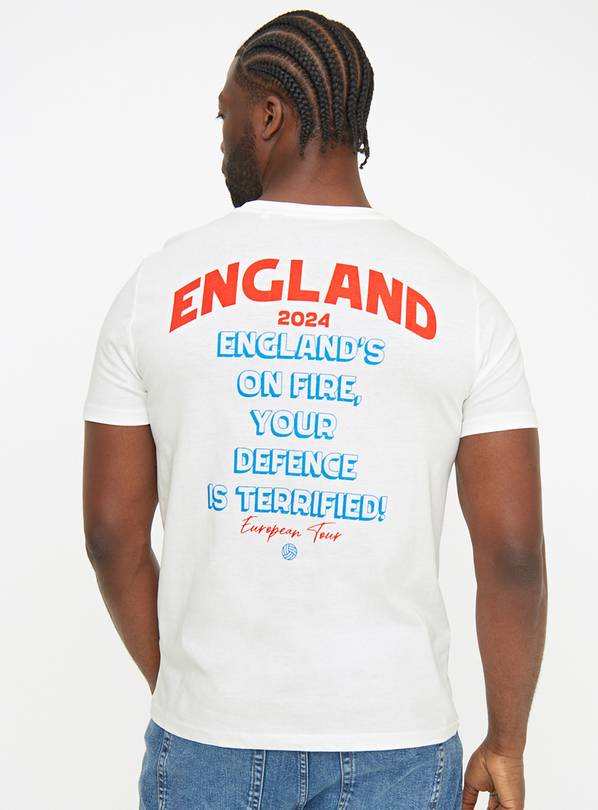 England On Fire Graphic Print T-Shirt M